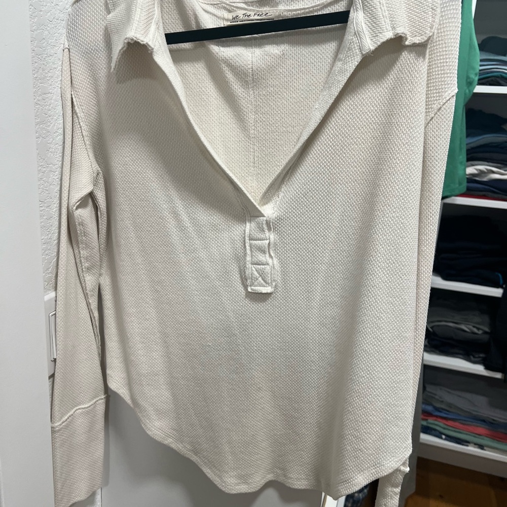 We the free Women's Cream Long Sleeve Top